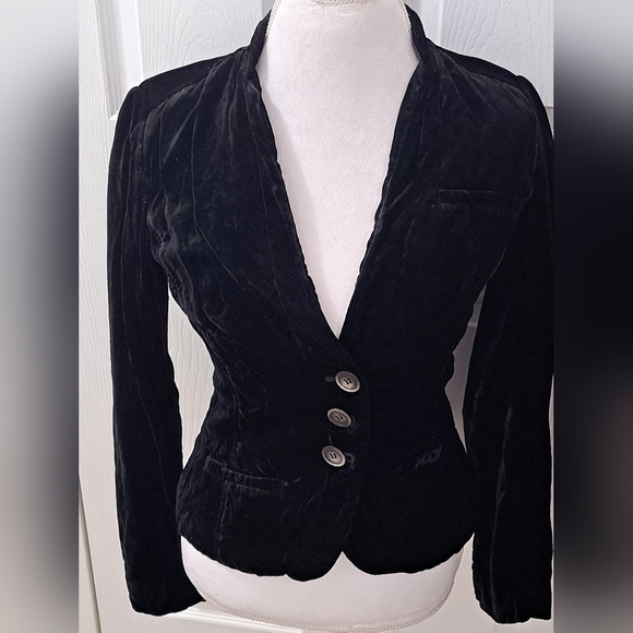 Calvin Klein Black Velvet Jacket     Size SP - Picture 1 of 11